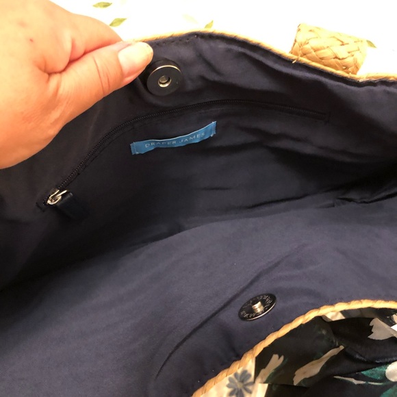 NWT Draper James Straw Bag with Floral Scarf - Picture 3 of 4